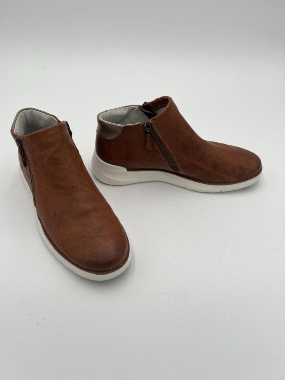 Johnston & Murphy Emery Sneaker Booties Women's 7M Brown Washed Sheepskin - Picture 6 of 11